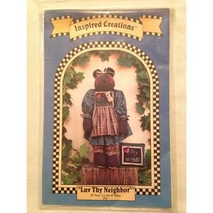 Inspired Creations Craft Luv Thy Neighbor 28" Bear, Cat Pin,Pillow Pattern Uncut